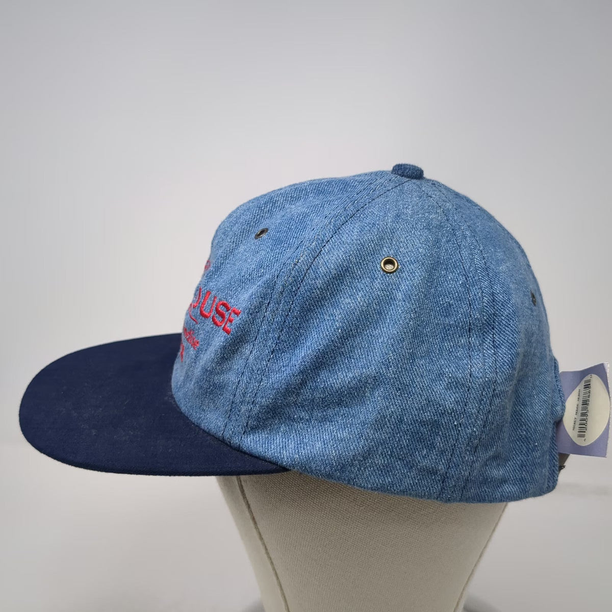 The Disney Store Baseball Cap Blue Mickey Mouse Leather Strapback Hat Vintage