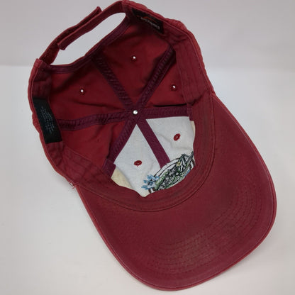 Fish Until It Hurts Strapback Hat Red OSFA Adjustable Embroidered