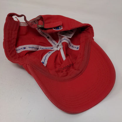 Champion Slideback Hat Red OSFA Adjustable 6 Panel Vent Holes