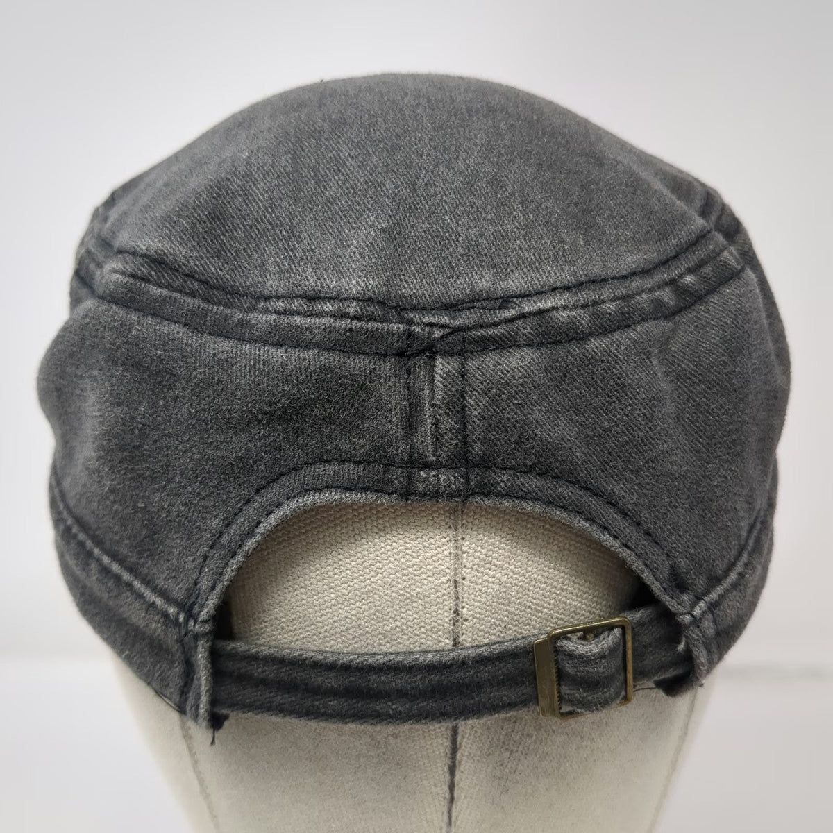 Army Cap Gray One Size Washed Cotton Slideback Buckle Sport Patch Cadet Hat
