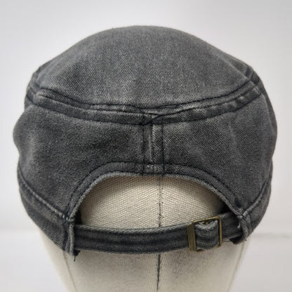 Army Cap Gray One Size Washed Cotton Slideback Buckle Sport Patch Cadet Hat