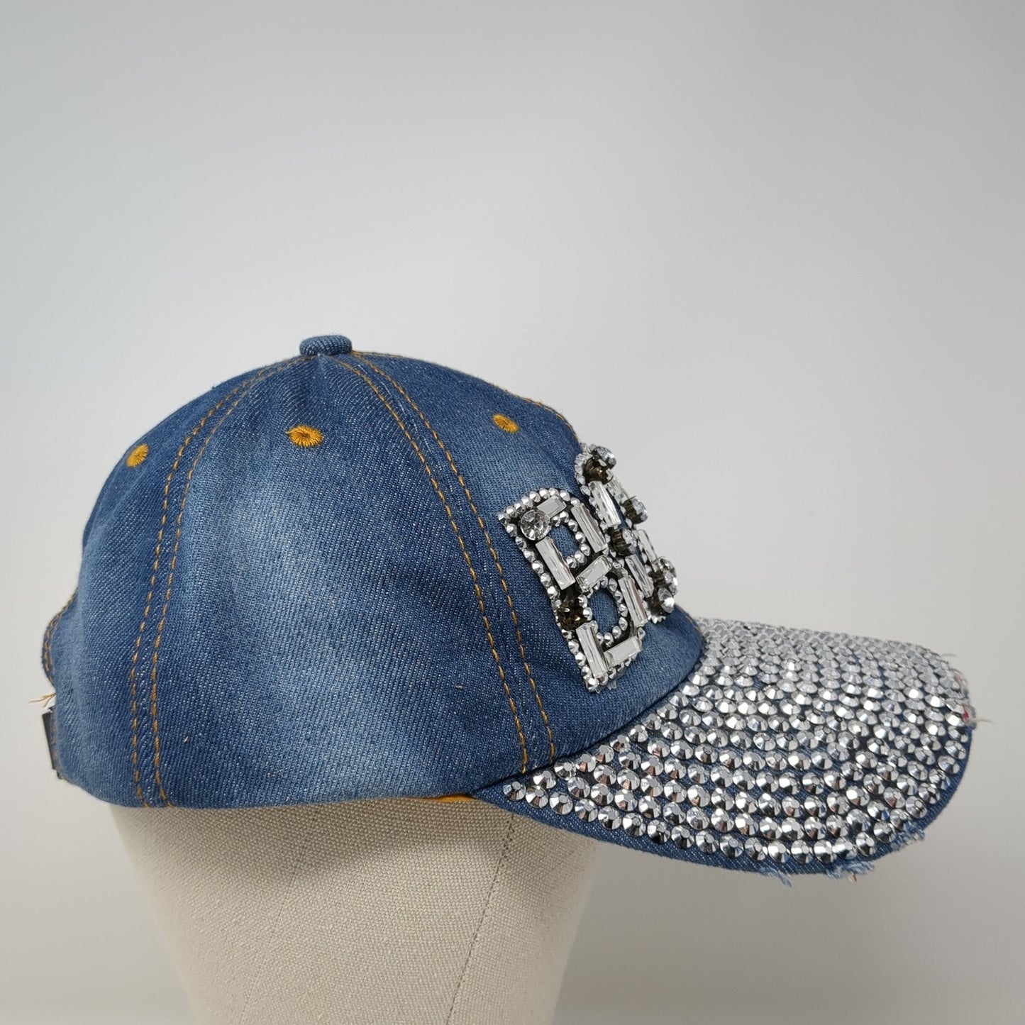Boss Slideback Baseball Cap Blue One Size Adjustable Rhinestone Magid Hats