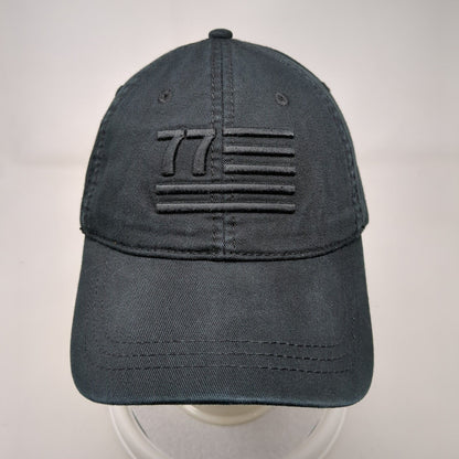 77 USA Flag Slideback Hat Black OSFA Patriotic American Eagle Outfitters Cotton