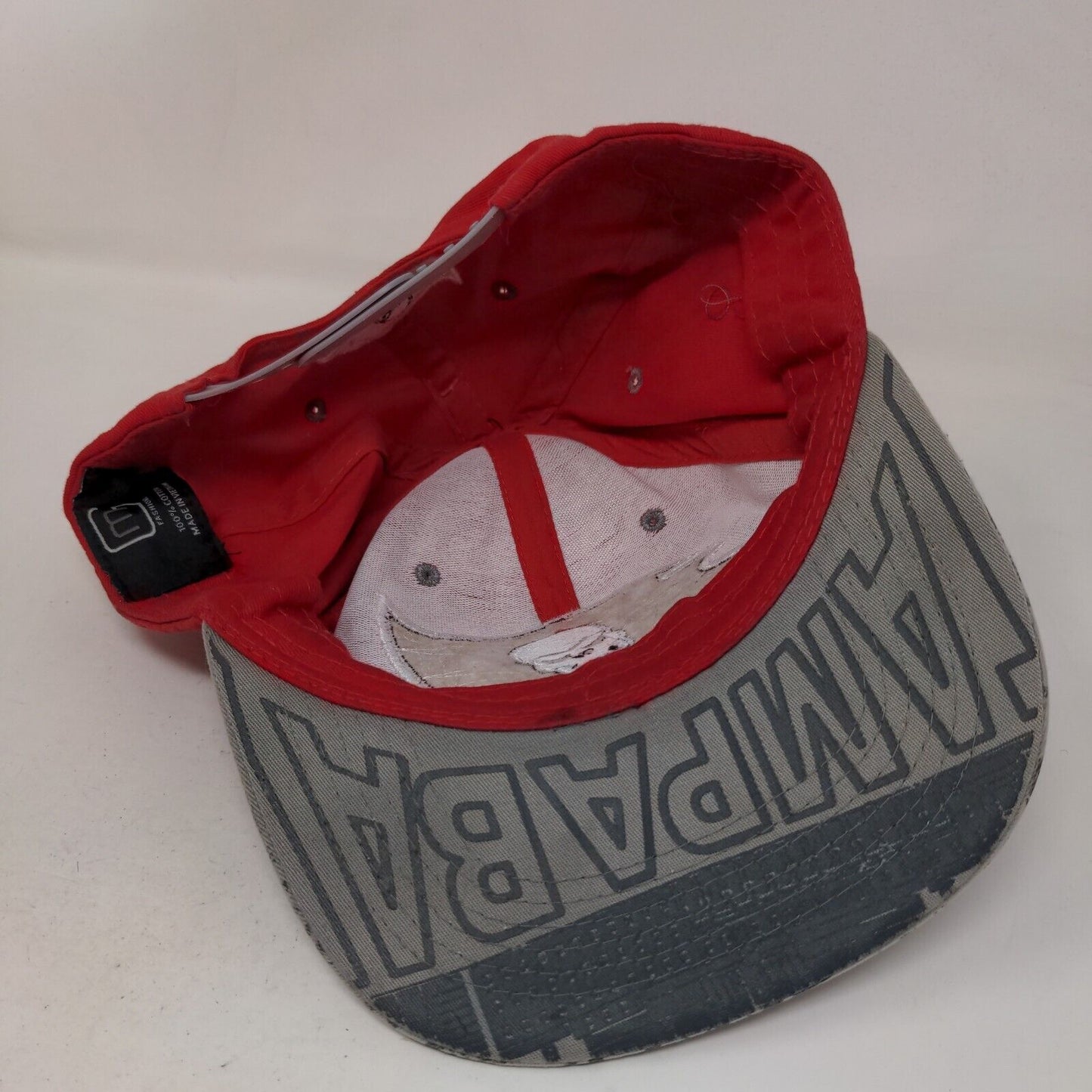 M Fashions Men's Snapback Hat Red Embroidered Tampa Bay Buccaneers Big Logo