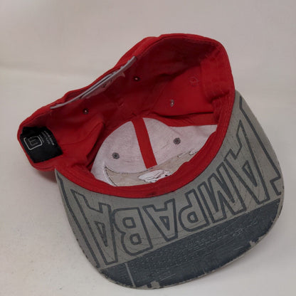 M Fashions Men's Snapback Hat Red Embroidered Tampa Bay Buccaneers Big Logo