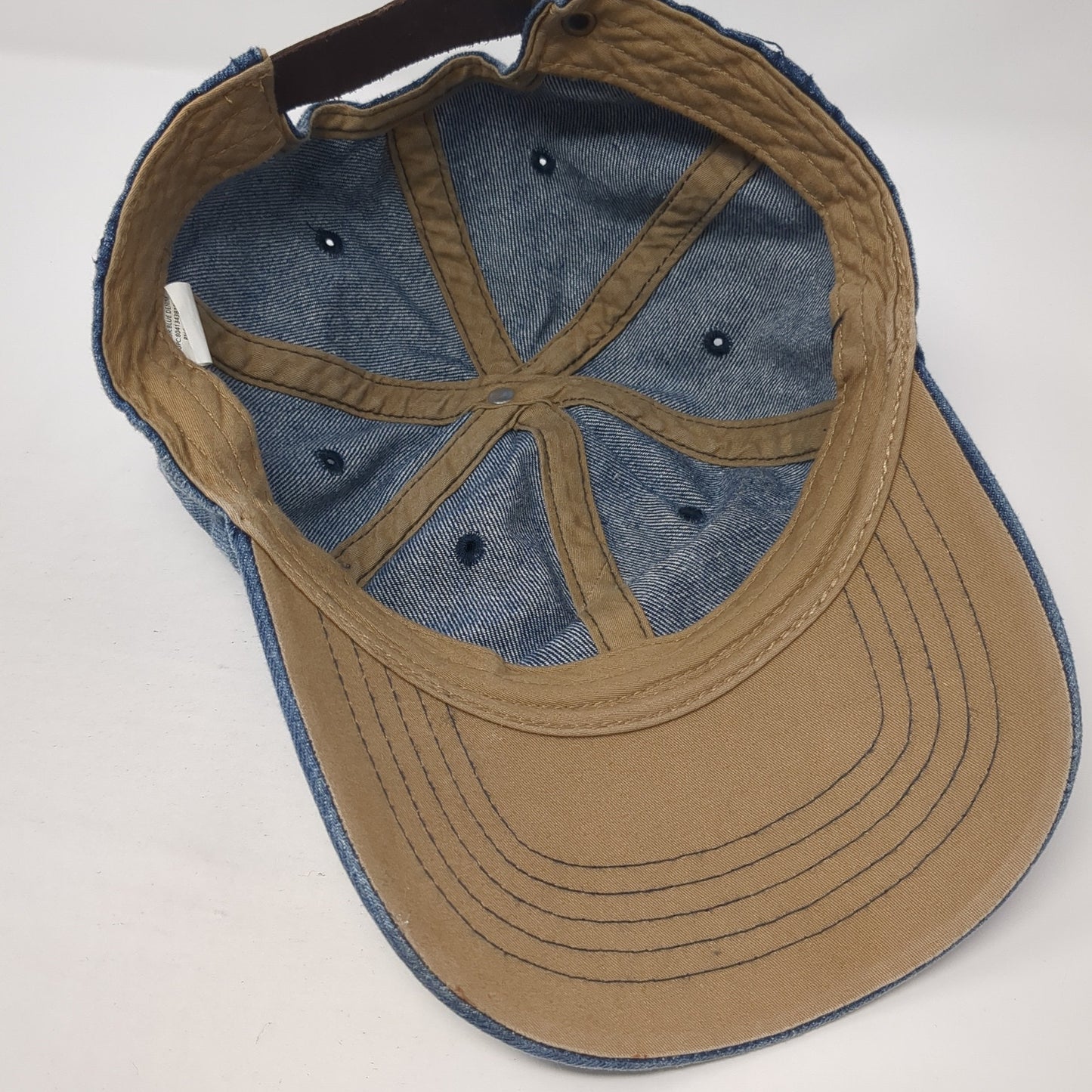 Unbranded Slideback Baseball Cap Blue One Size Adjustable 6 Panel Denim Blank