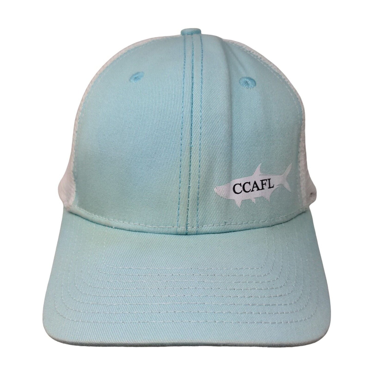 CCAFL Strapback Mesh Back Trucker Hat Blue One Size Colorblock 6 Panel