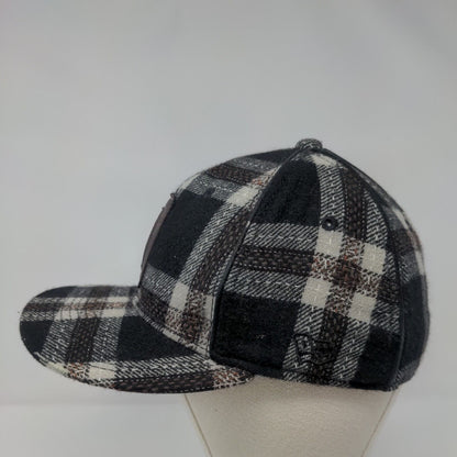 Obey Fitted Hat Multicolor S/M Plaid Embroidered Vented Holes 6 Panel