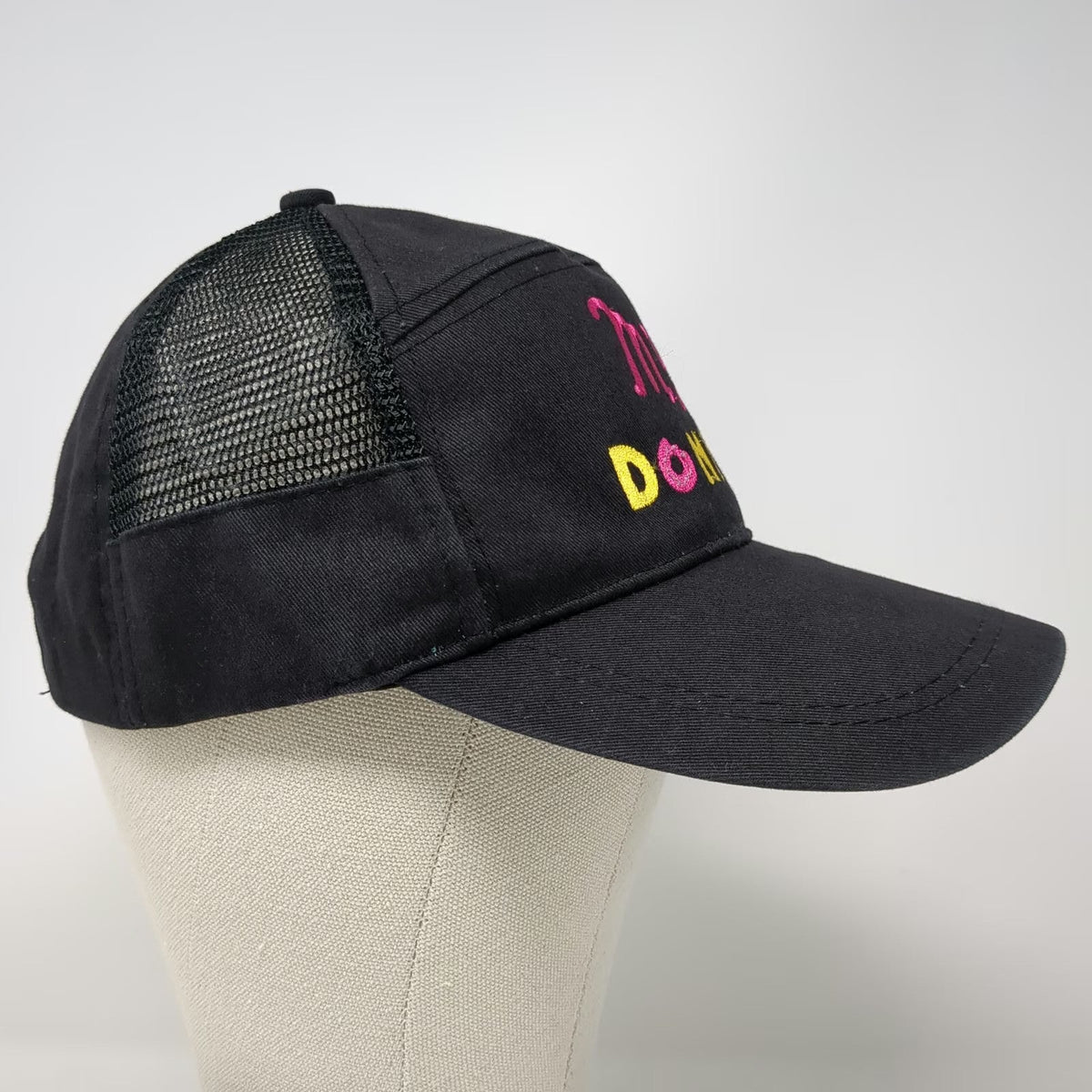 Baseball Cap Black One Size my DONUTS Mesh Strapback Novelty Embroidery Hat