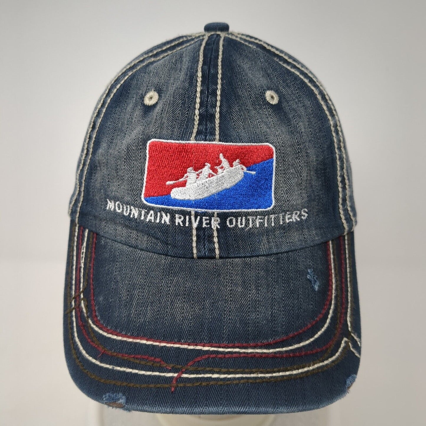 Mountain River Outfitters Strapback Hat Blue One Size Adjustable Distressed