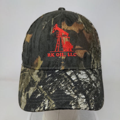 RK Oil LLC Strapback Trucker Hat Camouflage OSFM Adjustable Mesh Back W/Tags