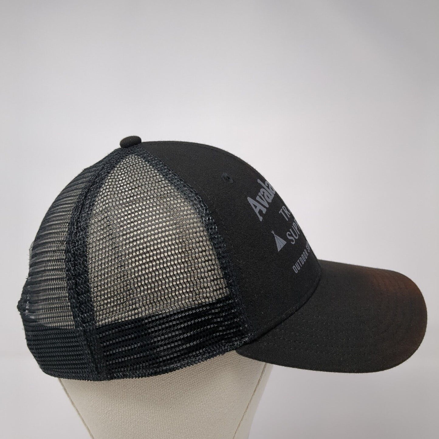 Avalanche Trail Supplies Snapback Trucker Hat Black One Size Mesh Back
