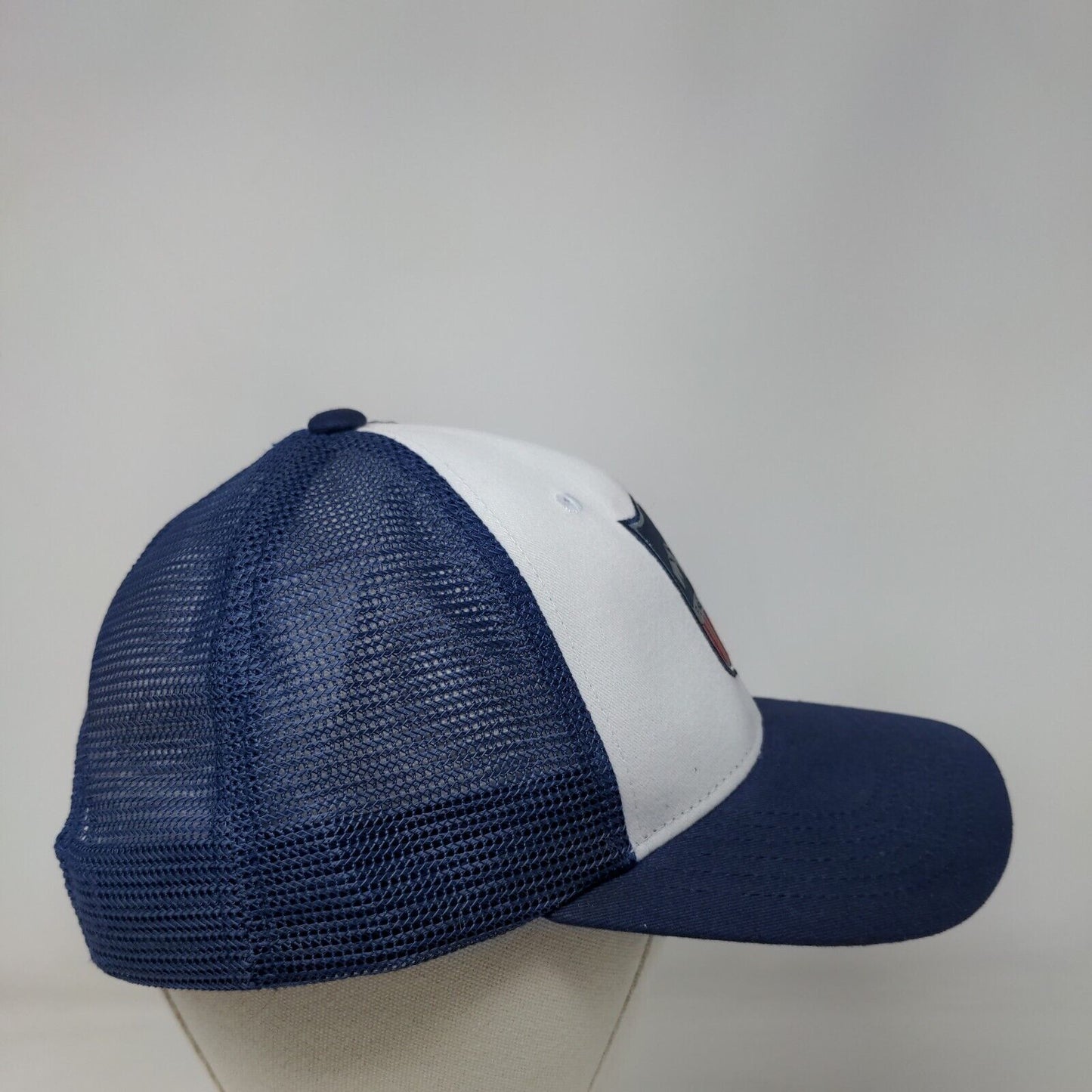 Flag & Anthem Snapback Trucker Hat Blue One Size Adjustable Mesh Back 6 Panel