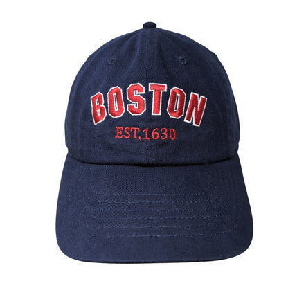 Boston Est. 1630 Slideback Hat Blue One Size Adjustable Embroidered Bay State