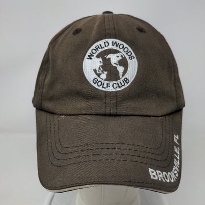 World Woods Golf Club Slideback Hat Brown OSFA Tom Fazio Design