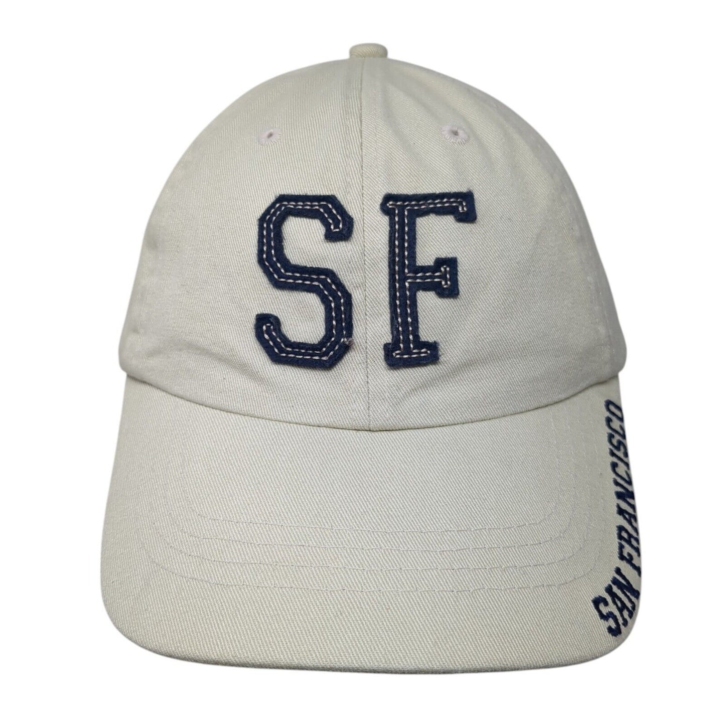 SF San Francisco Slideback Hat Tan OSFA Adjustable Embroidered 6 Panel