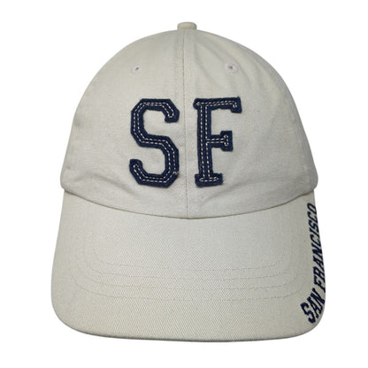 SF San Francisco Slideback Hat Tan OSFA Adjustable Embroidered 6 Panel