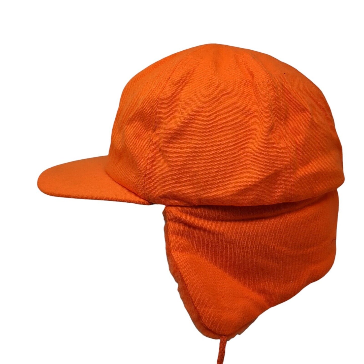 Thinsulate Fitted Hat Orange Large Ear Flap Chin Stap Solid Blank