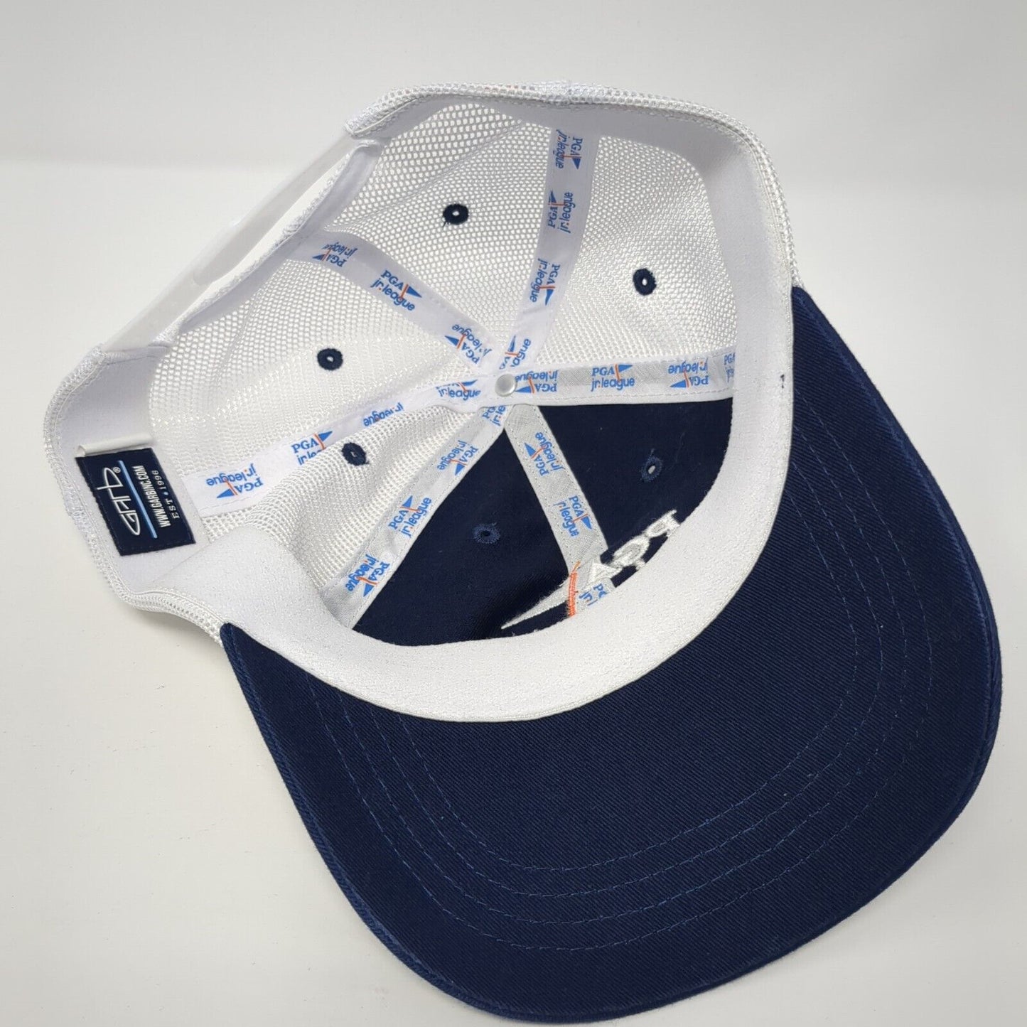 PGA Jr. League Snapback Trucker Hat Blue One Size Adjustable Mesh Back Garb