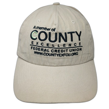 Hit 5 Panel Beige One Size Hat Federal Credit Union Embroidered Strapback