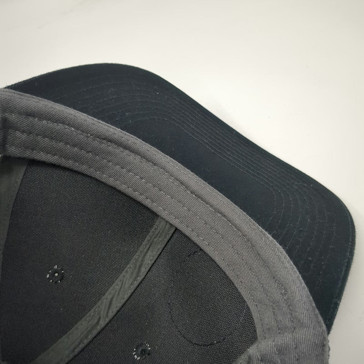 Port Authority Trucker Hat Black One Size Leather Patch Mountain Idaho Snapback