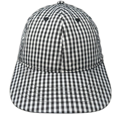 Baseball Cap Black White OSFM Gingham Check Strapback Unstructured Casual Hat