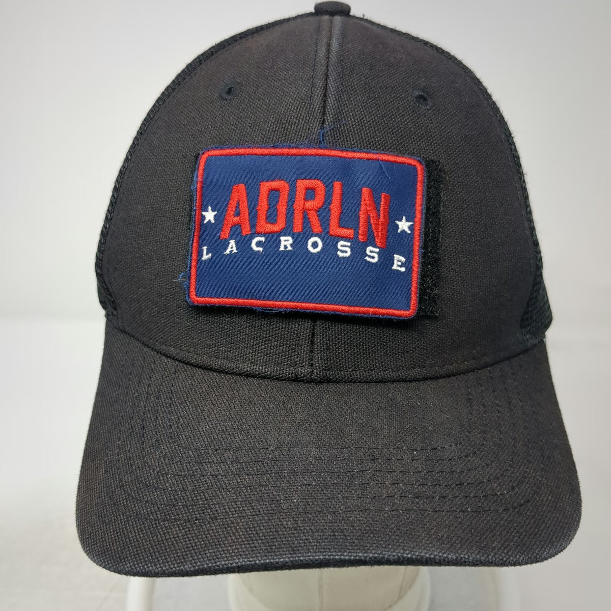 Adrenaline Lacrosse Trucker Hat Black Blue Red White One Size Mesh Snapback Logo