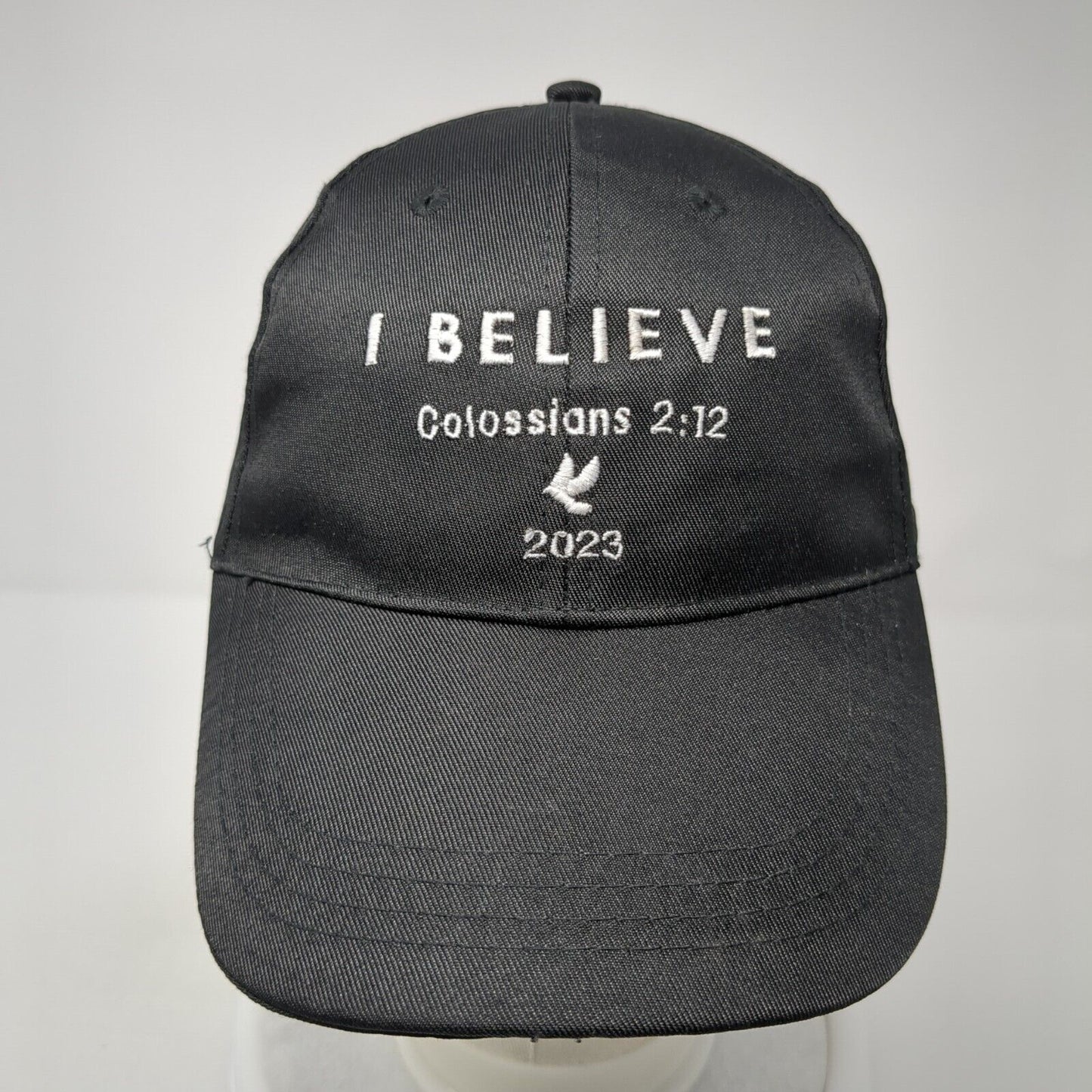 I Believe Colossians 2:12 Strapback Hat Black One Size Adjustable