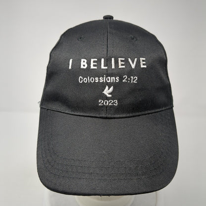 I Believe Colossians 2:12 Strapback Hat Black One Size Adjustable