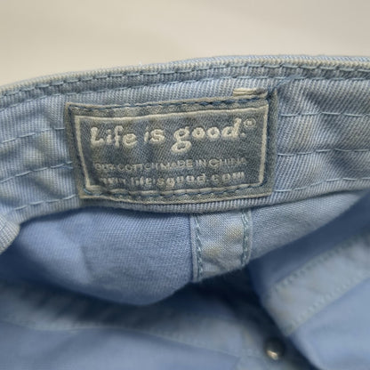 Life is Good Baseball Cap Blue One Size Dog Surfing Embroidered Slideback Hat