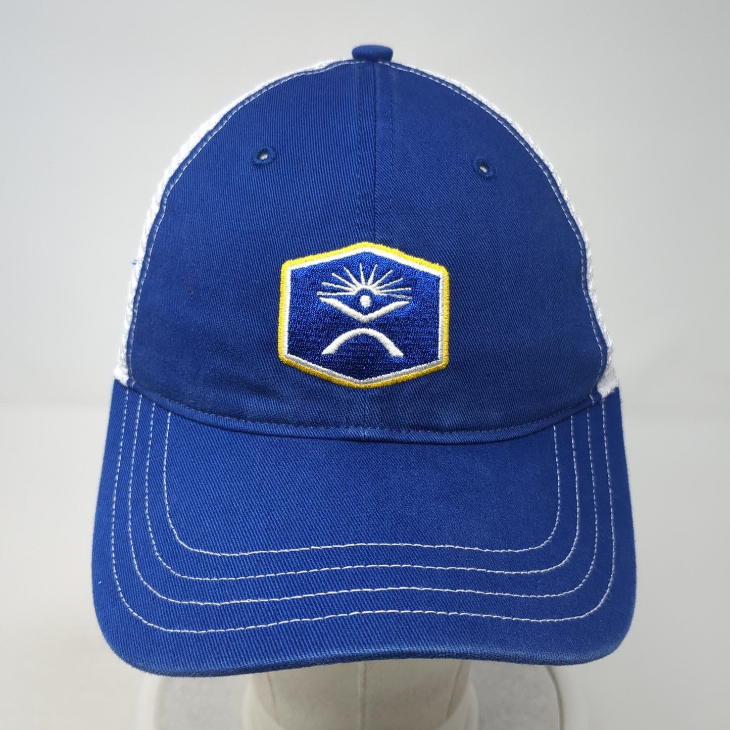 PT Solutions Snapback Trucker Hat Blue Large Mesh Back Richardson