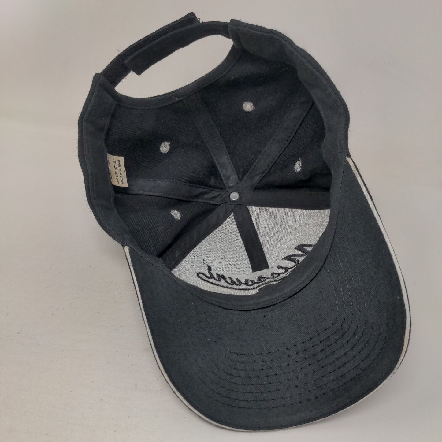 Missouri Strapback Hat Black OSFA Adjustable Embroidered Vented Holes 6 Panel