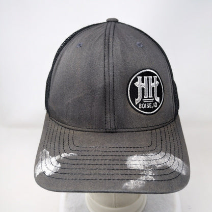 HH Boise, ID Snapback Mesh Back Trucker Hat Gray Adjustable The Hyde House