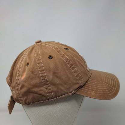 Adidas Slideback Hat Tan One Size Adjustable Embroidered Vented Holes 8 Panel