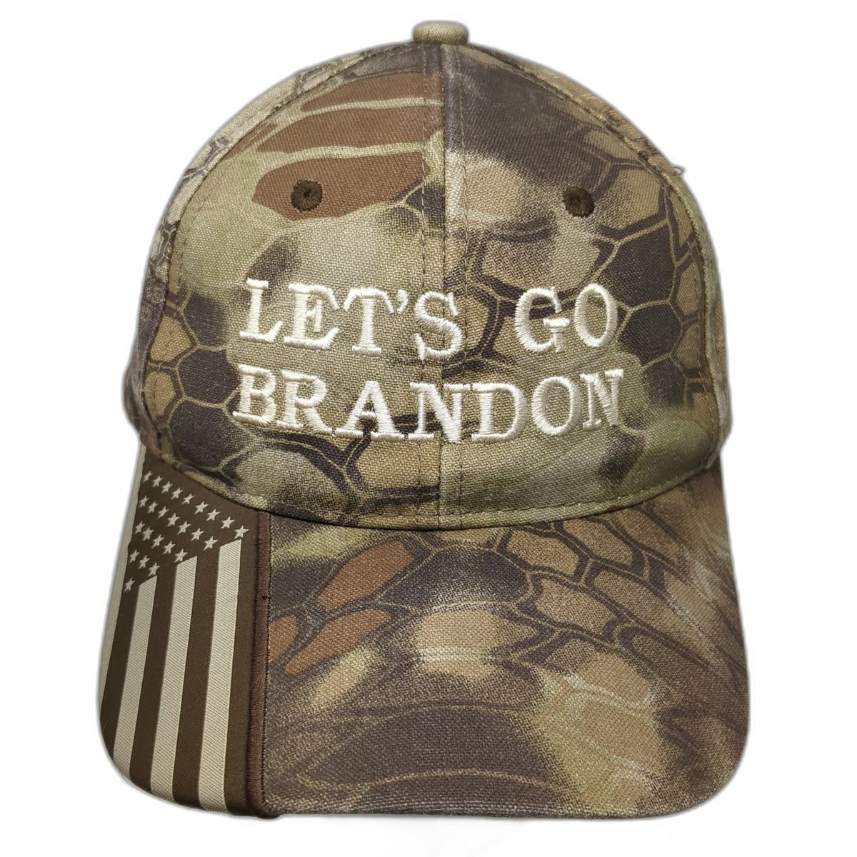 Outdoor Cap Baseball Cap Brown Camo One Size Let's Go Brandon American Flag Hat