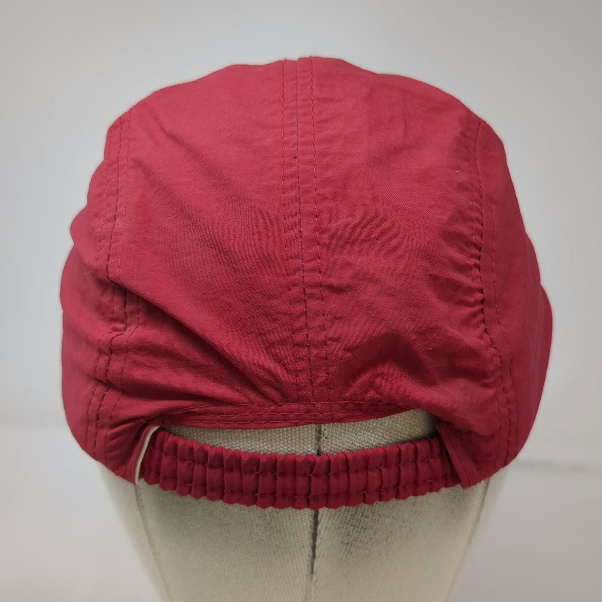 Baseball Cap Red One Size Nylon Lightweight Elastic Back Blank Plain Sun Hat