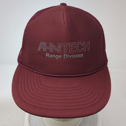 Trucker Hat Red One Size Mesh Back Snapback Rope Foam Front Ahntech Range