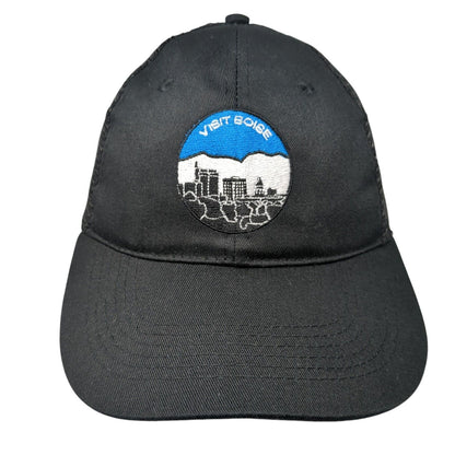 Visit Boise Snapback Trucker Hat Black One Size Adjustable Mesh Back Otto