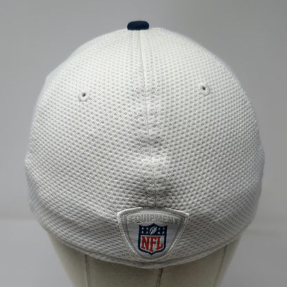 New England Patriots NFL New Era Cap White Size M 39THIRTY Stretch Fit Blue