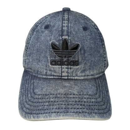 Adidas Trefoil Slideback Hat Blue One Size Adjustable Embroidered Denim