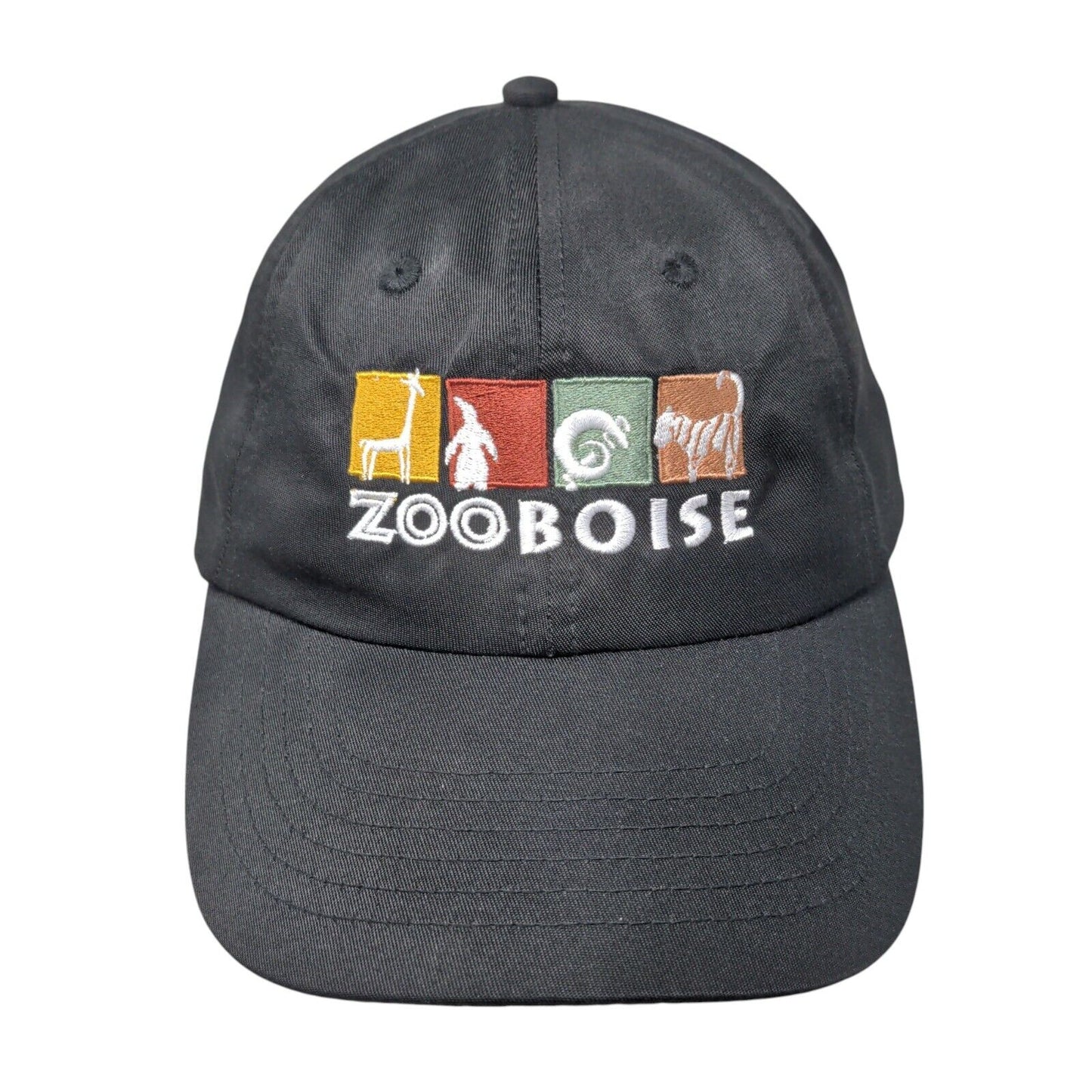 Zoo Boise Strapback Hat Black One Size Adjustable Embroidered 6 Panel