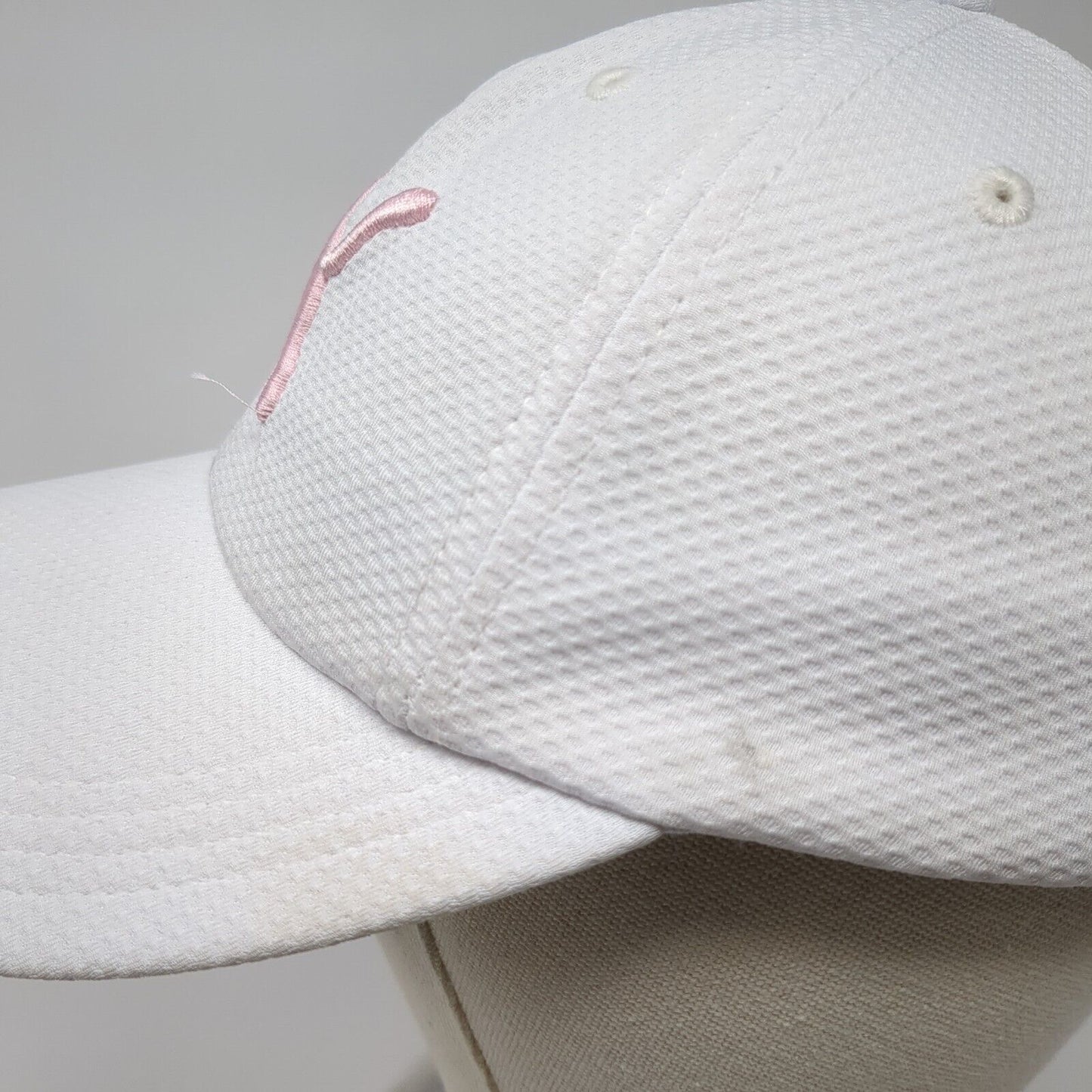 PUMA Slideback Hat White One Size Adjustable Embroidered Logo 6 Panel