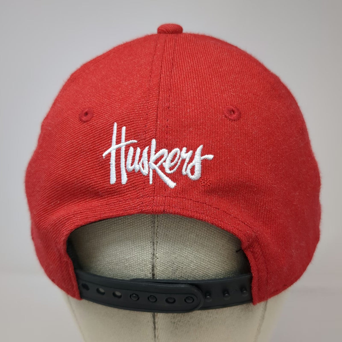 New Era Nebraska Cornhuskers NCAA Snapback Red Hat One Size Black Huskers Script