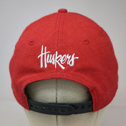 New Era Nebraska Cornhuskers NCAA Snapback Red Hat One Size Black Huskers Script