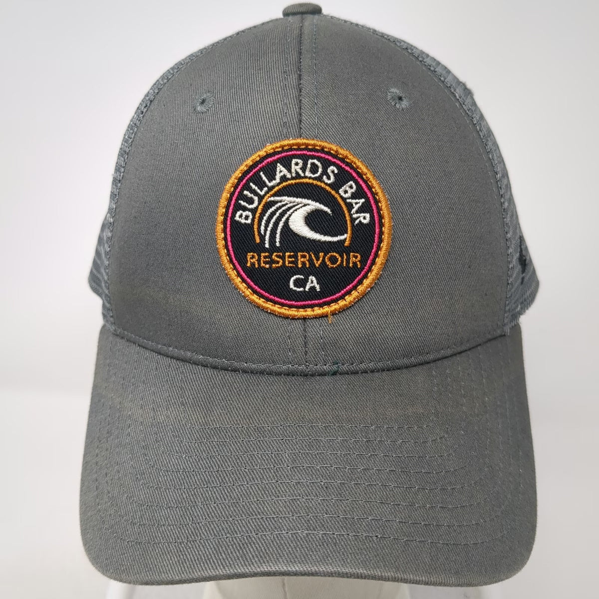 Zephyr Trucker Hat Gray One Size Bullards Bar Reservoir CA Wave Patch Snapback