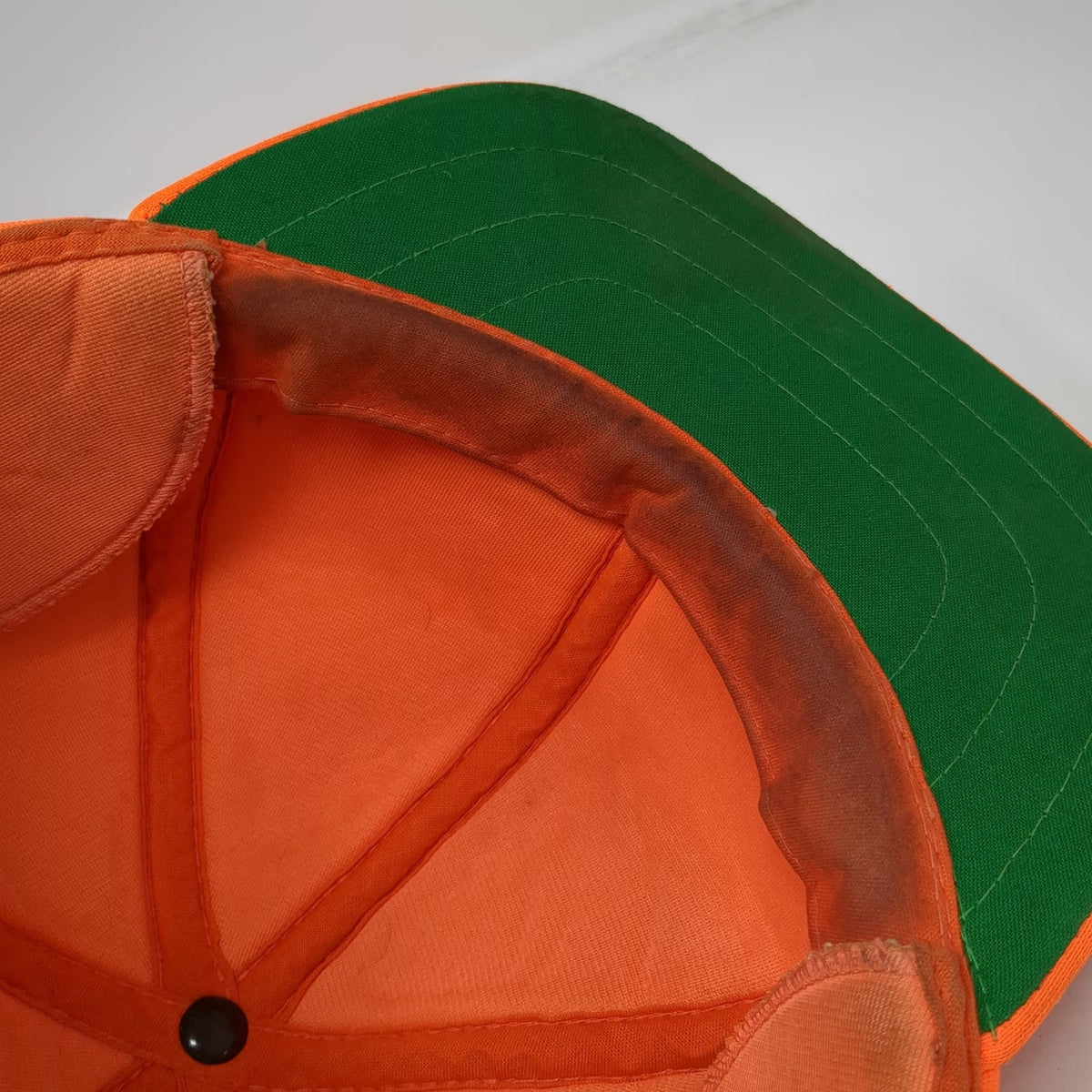 dh Headwear Baseball Cap Orange L Green Underbrim Fitted Hunting Blank Hat