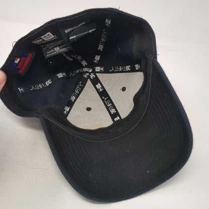 New Era Atlanta Braves MLB Baseball Cap Blue L 39THIRTY Stretch Fit Curved Hat