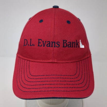 D.L. Evans Bank Idaho Strapback Hat Red One Size Embroidered 6 Panel