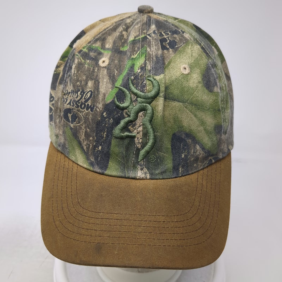 Browning Baseball Cap Green Brown One Size Mossy Oak Camo Buckmark Logo Hat