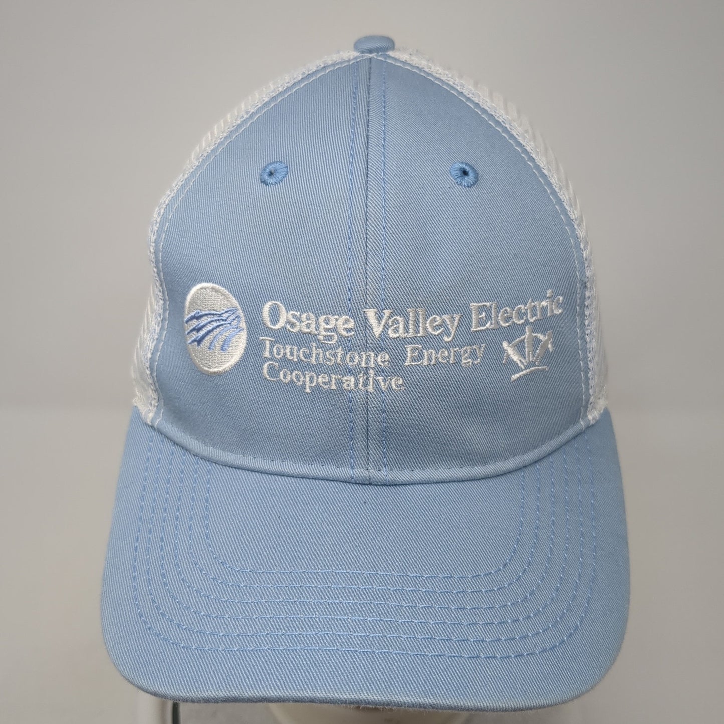 Osage Valley Electric Strapback Trucker Hat Blue One Size Mesh Back